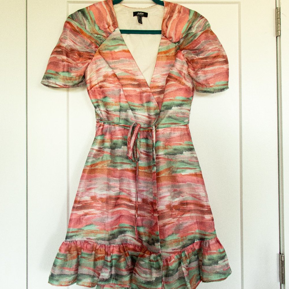 Aidan Mattox Short Wrap Dress